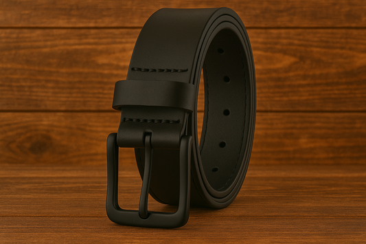 Black Leather Belt – Black Buckle